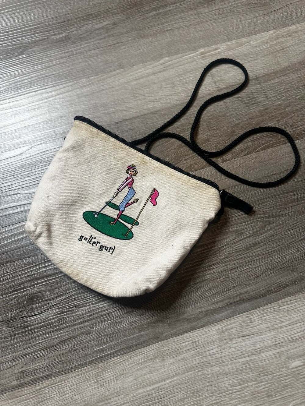 Marlo Sport Golfer Gurl Crossbody Canvas Embroidered Bag